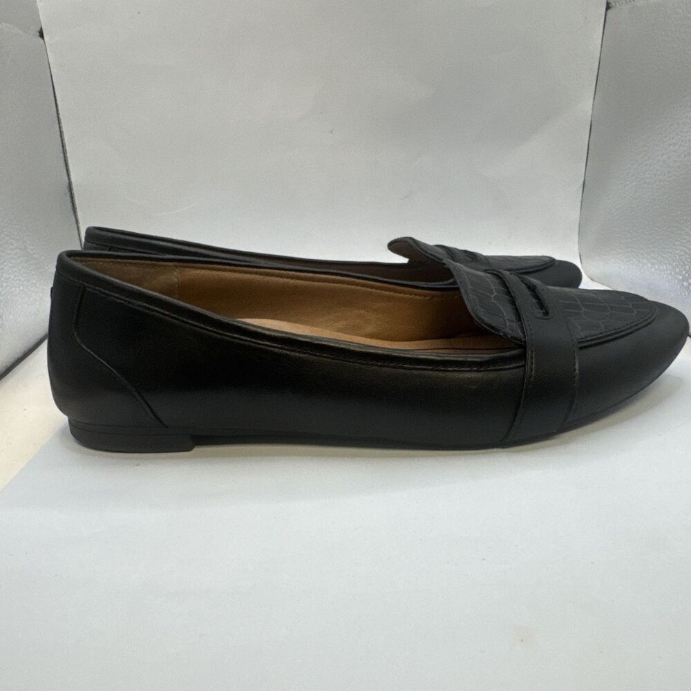 Vionic Savannah Snake Pointed Ballet Flats Black Leath w/Snakeskin Women's Sz 10 - Picture 8 of 12